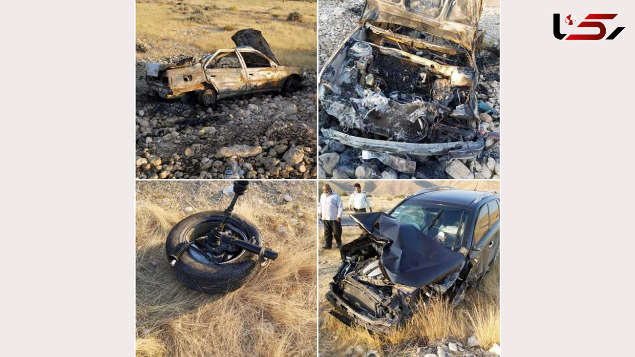 تصادف با الاغ 3 کودک را زنده زنده سوزاند / عکس از خودروهای ترکیده / هرمزگان