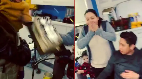 فیلم دیدنی از بلایی که کودک عصبانی  بر سر کیک جشن تولدش آورد+تصاویر