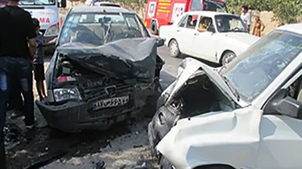 تصادف خونین پژو 405 با پراید