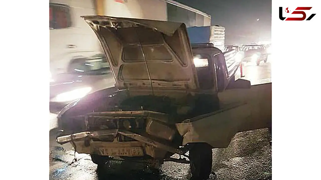 تصادف خونین پژو 206 با وانت پیکان در بزرگراه آزادگان