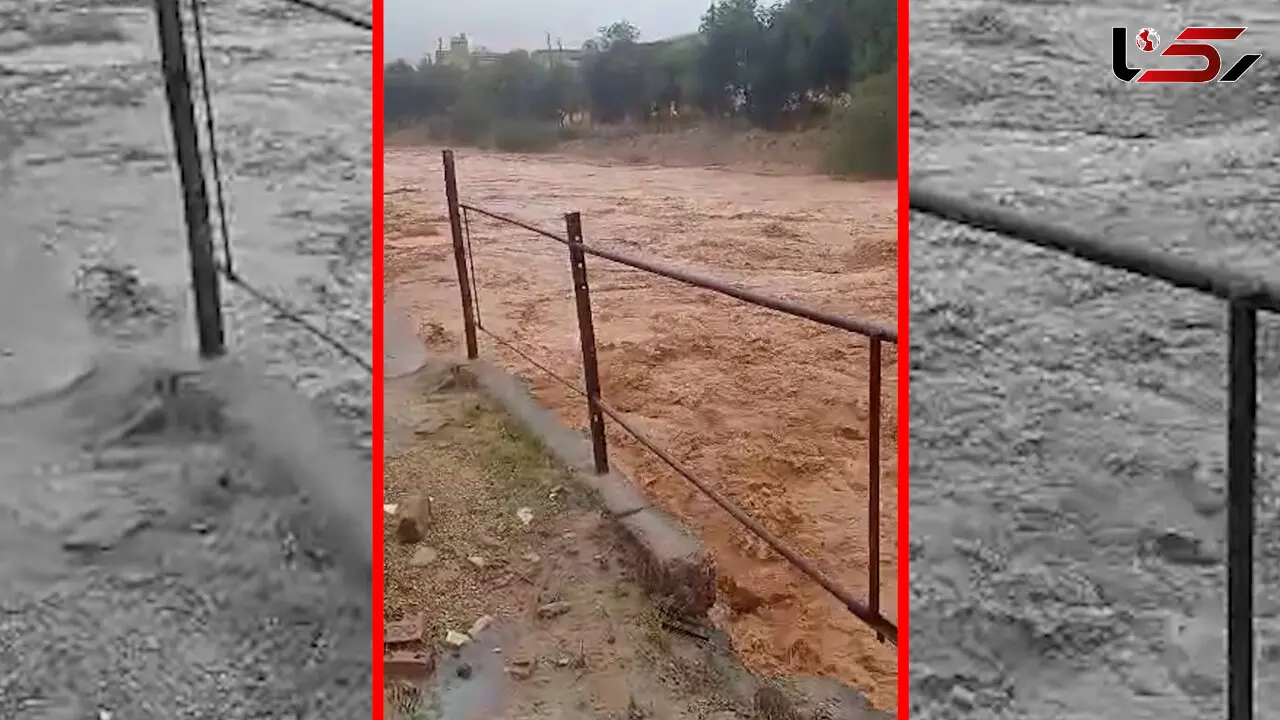 فیلم جاری شدن سیل در مسجدسلیمان خوزستان