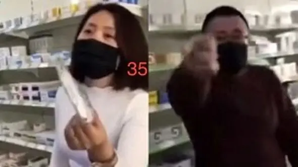 اقدام زننده مرد داروخانه دار برای مقابله با ویروس کرونا + فیلم