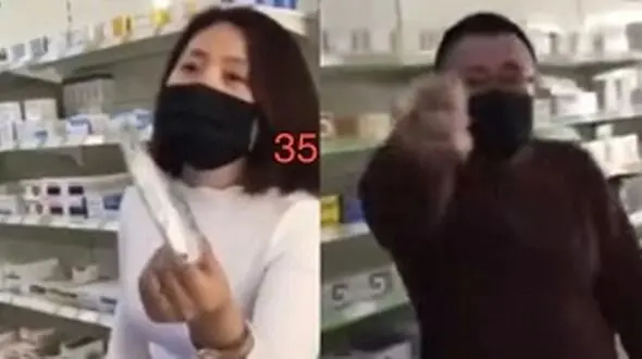 اقدام زننده مرد داروخانه دار برای مقابله با ویروس کرونا + فیلم