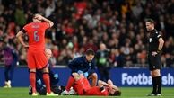 مصدومیت مدافع انگلیس در بازی مقابل آلمان