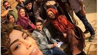 عکس یادگاری سحر قریشی و دیگر ستاره های سینمای ایران در «نیوکاسل»