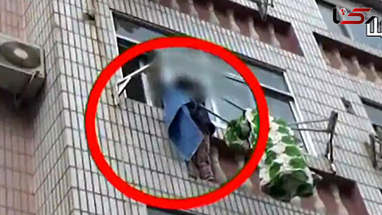 طناب لباس جان دختر 5 ساله را در سقوط از طبقه چهارم ساختمان نجات داد +تصاویر 