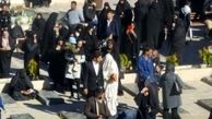 مراسم ازدواج زوج جوان کنار مزار سردار سلیمانی برگزار شد + عکس