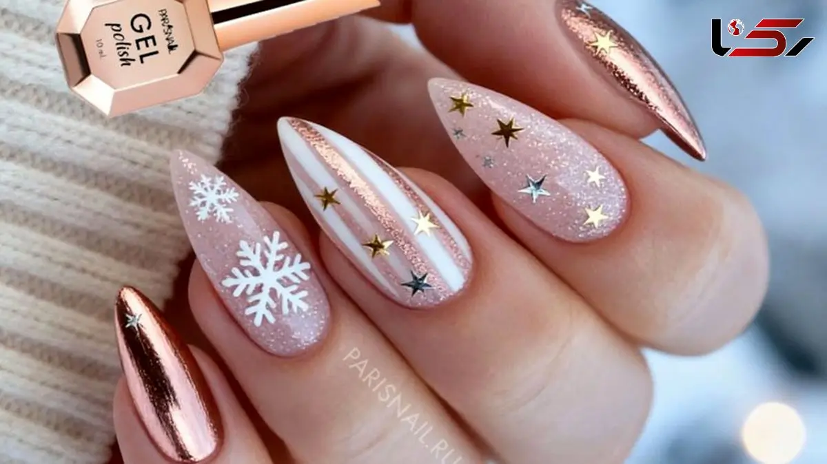 طرح برف روی ناخن؛ جلوه ای جذاب برای روزهای سرد
