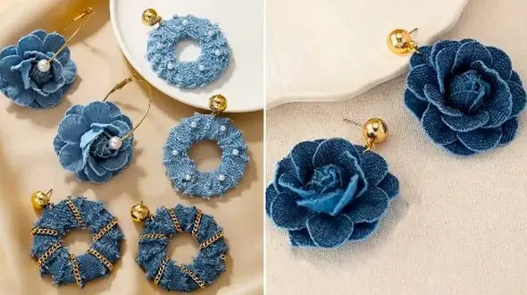 15 مدل گوشواره دست‌ ساز جین که هوش از سرتان می‌ برد!