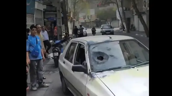 فیلم انفجار پراید در چهارشنبه سوری تهران ! / انگار جنگه !