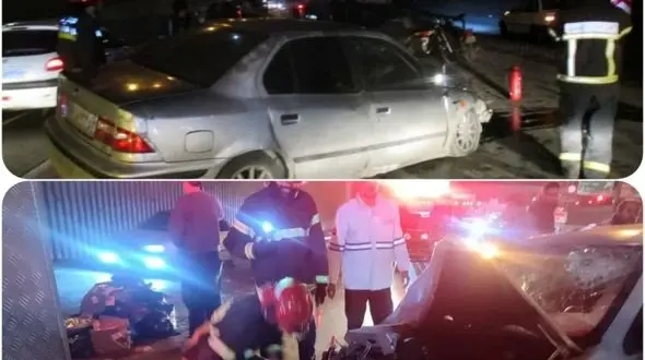 کامیون شهرداری سوار سمند شد!