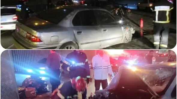 کامیون شهرداری سوار سمند شد!