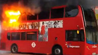 اتوبوس دو طبقه در آتش سوخت
