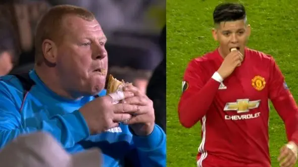 غذاخوردن ستاره های فوتبال در حین بازی + فیلم