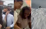ببینید / از سیلی زدن زن جوان به رئیس جمهور تا آتش گرفتن موهای دختر جوان + 10 فیلم حادثه ای 