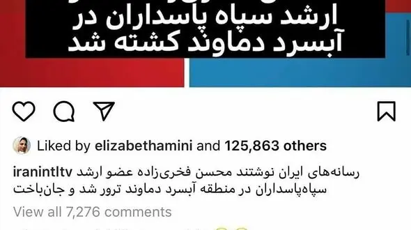 توهین بازیگر زن سینمای ایران به شهادت محسن فخری زاده + عکس