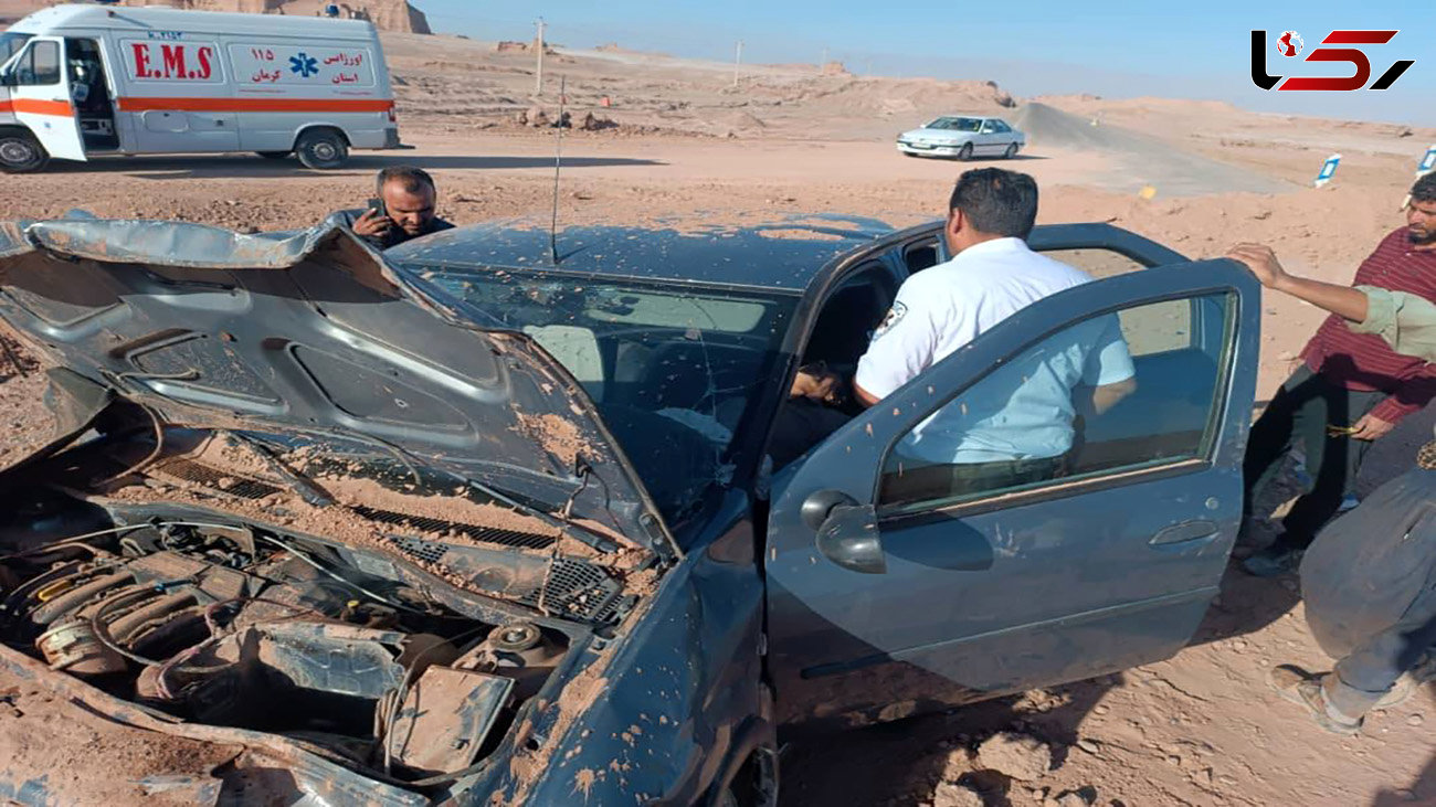 تصادف مرگبار ال نود با مانع شنی در جاده نهبندان