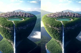 هنر معماری؛ خلق دشتی متصل به زمین از دل آبشار + فیلم
