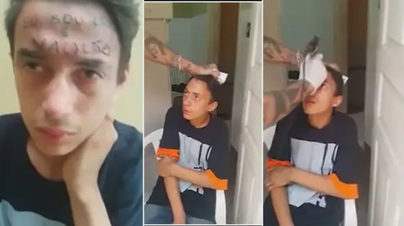 خالکوبی دردناک صورت یک پسر جوان به خاطر دزدیدن دوچرخه! + فیلم
