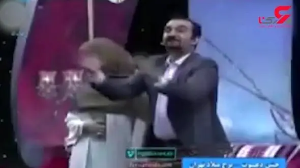 فیلم لورفته از در آغوش گرفتن مجری زن و مرد ایرانی در برنامه زنده! + فیلم