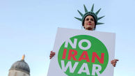 حمایت یک زن از ایران در حاشیه اجلاس ناتو+ تصاویر