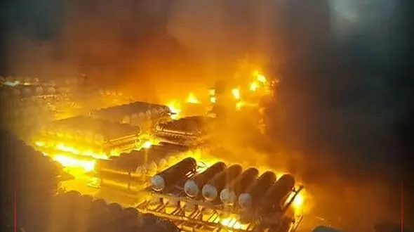 شرکت تاژ آتش گرفت + عکس و فیلم