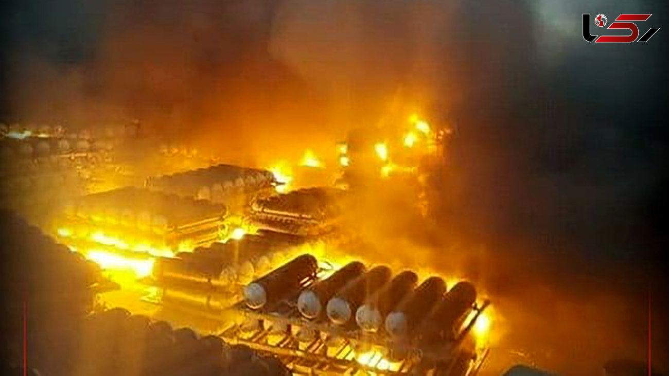 سوختن 4 آتش نشان با اسید در آتش سوزی کارخانه تاژ + فیلم