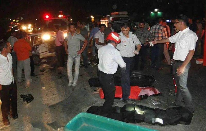 تصاویر دلخراش از کشته شدن 4 نفر در تصادف پراید و سوناتا