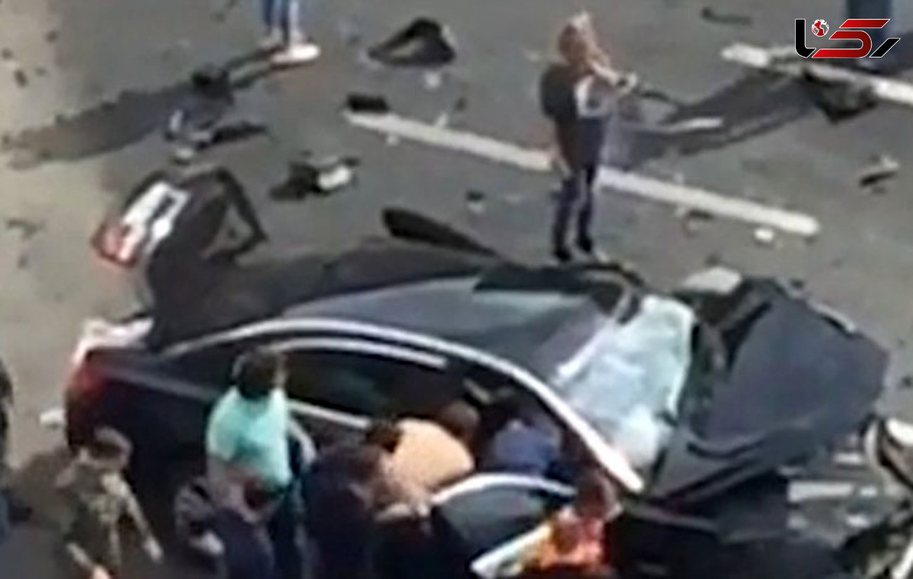 فیلم لحظه تصادف مرگبار ماشین پوتین + تصاویر