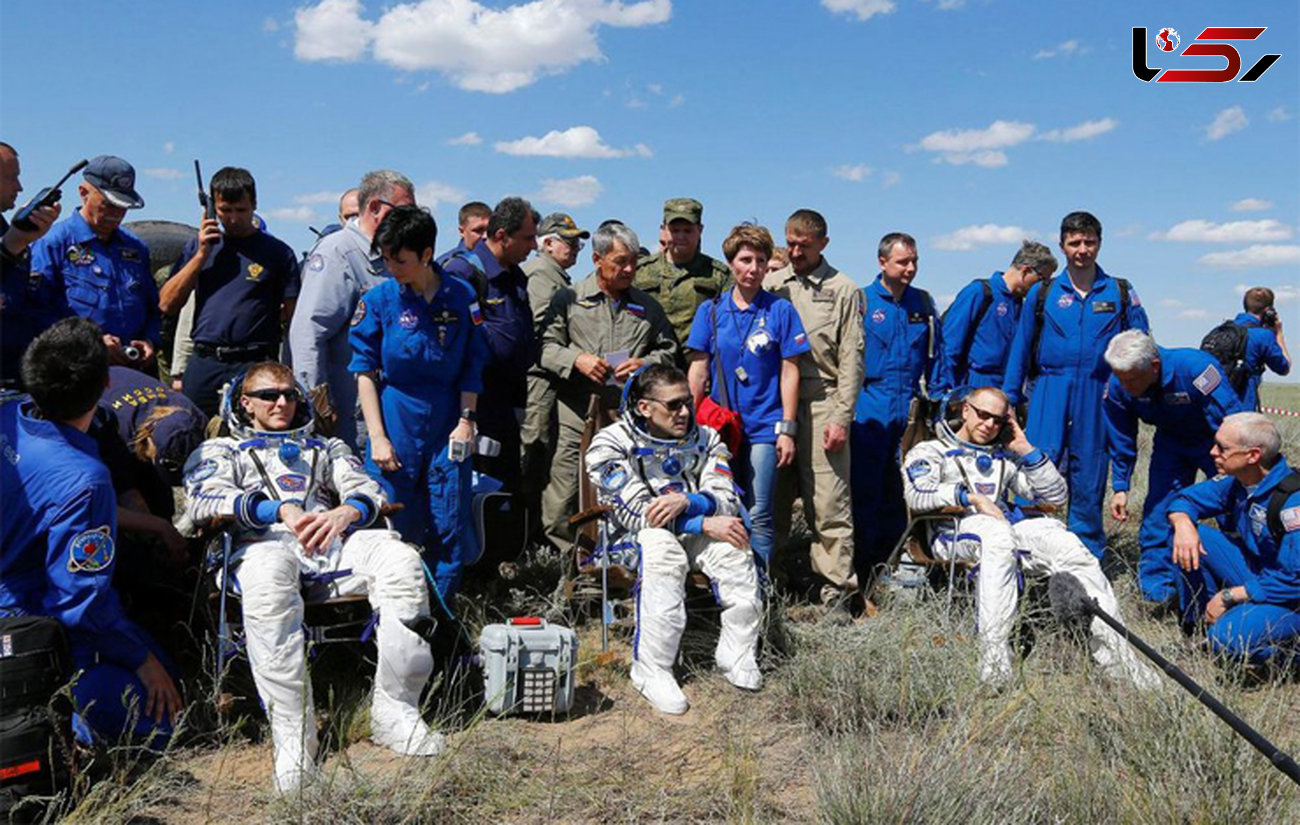 بازگشت سه فضانورد به زمین پس از 186 روز +  فیلم و عکس