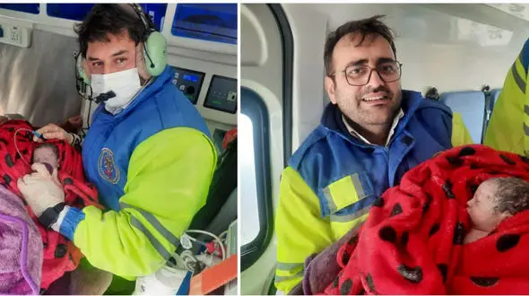 تولد نوزاد داخل هلیکوپتر اورژانس در جاده چالوس + عکس