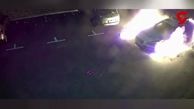 فیلم آتش زدن ماشین پلیس توسط چند نوجوان شرور 