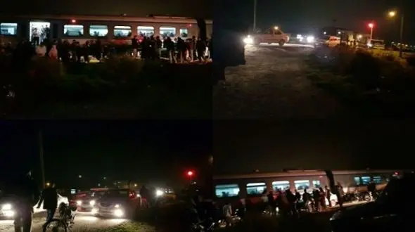 تصادف قطار با پراید در بندر ترکمن/ پراید له شد +عکس