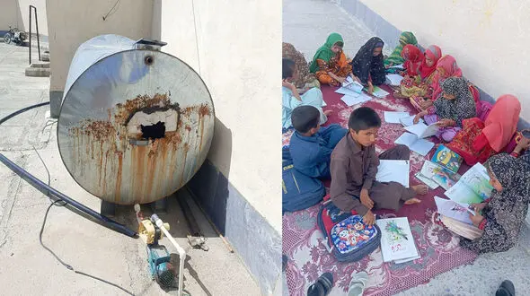 پس از پیگیری رکنا؛ رئیس آموزش و پرورش بم پشت از مدرسه «هفت دی گربن» بازدید کرد
