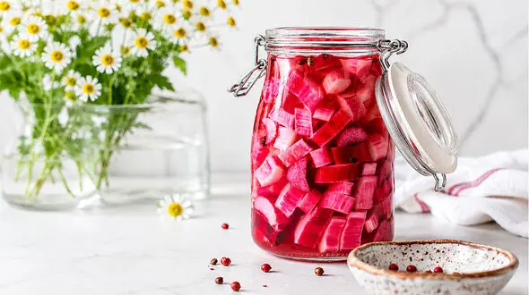 طرز تهیه ترشی ریواس سنتی | چاشنی خوشرنگ و ترد با طعمی به یادماندنی / پاسخ به سوالات متداول