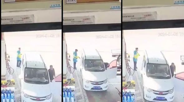 ببینید / بی احتیاطی در پمپ بنزین فاجعه آفرید