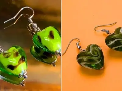 زیباترین مدل‌ های گوشواره قلبی سبز برای ظاهری متفاوت