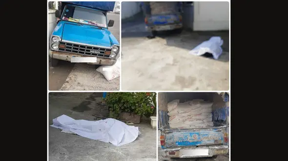 مرد جوان زیر نیسان آبی له شد / مرگ هولناک در رشت + عکس