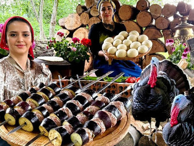 کباب کوبیده و بادمجان؛ تجربه‌ای از غذای سنتی گیلان در طبیعت + فیلم