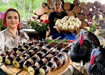 کباب کوبیده و بادمجان؛ تجربه‌ای از غذای سنتی گیلان در طبیعت + فیلم