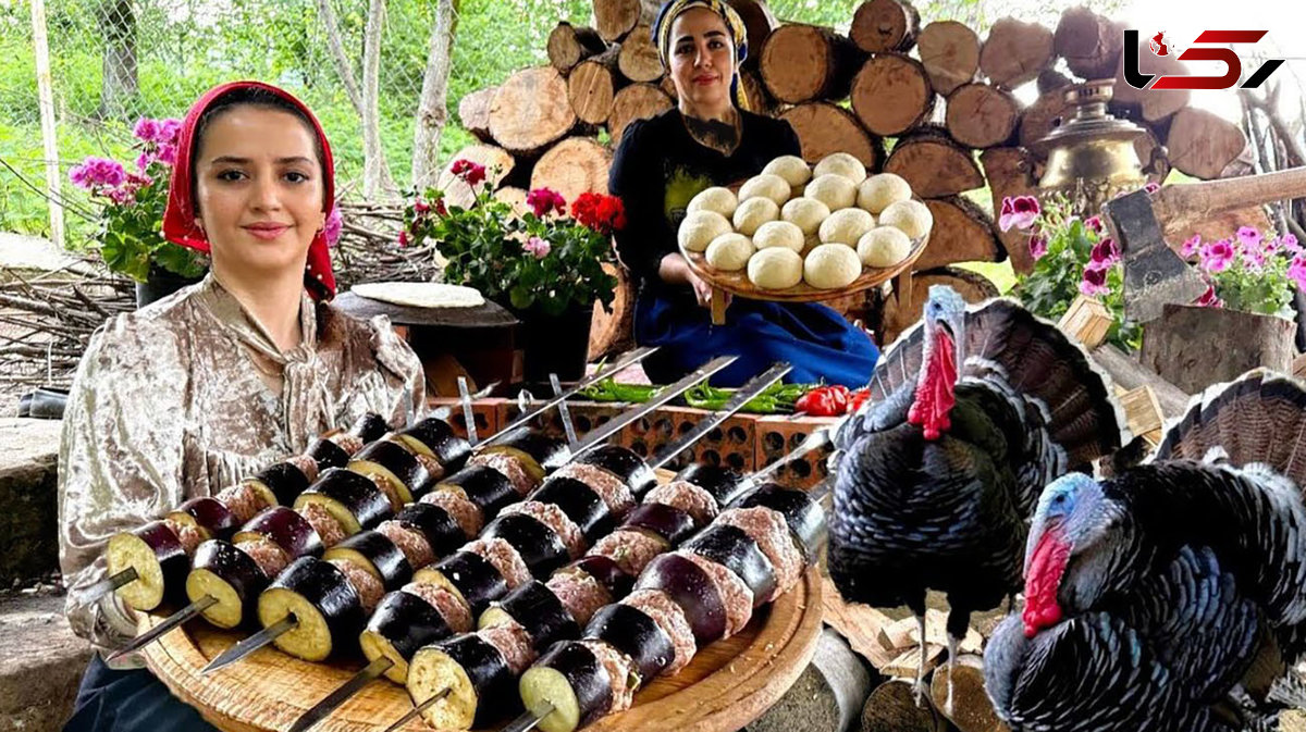  کباب کوبیده و بادمجان؛ تجربه‌ای از غذای سنتی گیلان در طبیعت + فیلم 