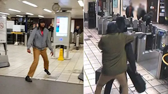 قهرمانان یک حمله وحشیانه با چاقو به مسافران مترو+فیلم