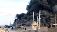 آتش سوزی گسترده یک واحد صنعتی در قزوین 