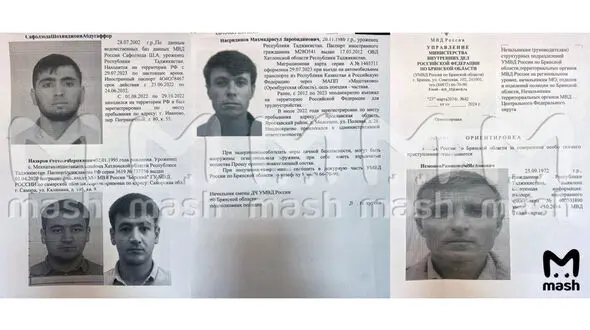 عکس تروریست های شب سیاه مسکو منتشر شد / همه تاجیکستانی هستند!