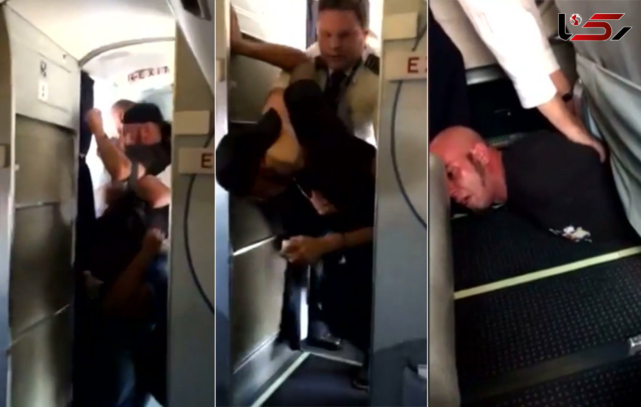 فیلم حمله وحشیانه مسافر به  مهماندار زن در هواپیما+ یک مسافر از این حادثه فیلم گرفت+تصاویر
