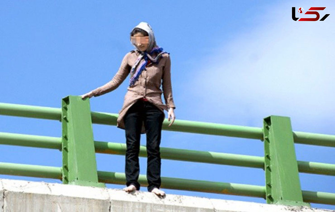 زن جوان که قصد داشت خود را از پل حافظ به پایین پرت کند با تلاش شوهرش منصرف شد + عکس