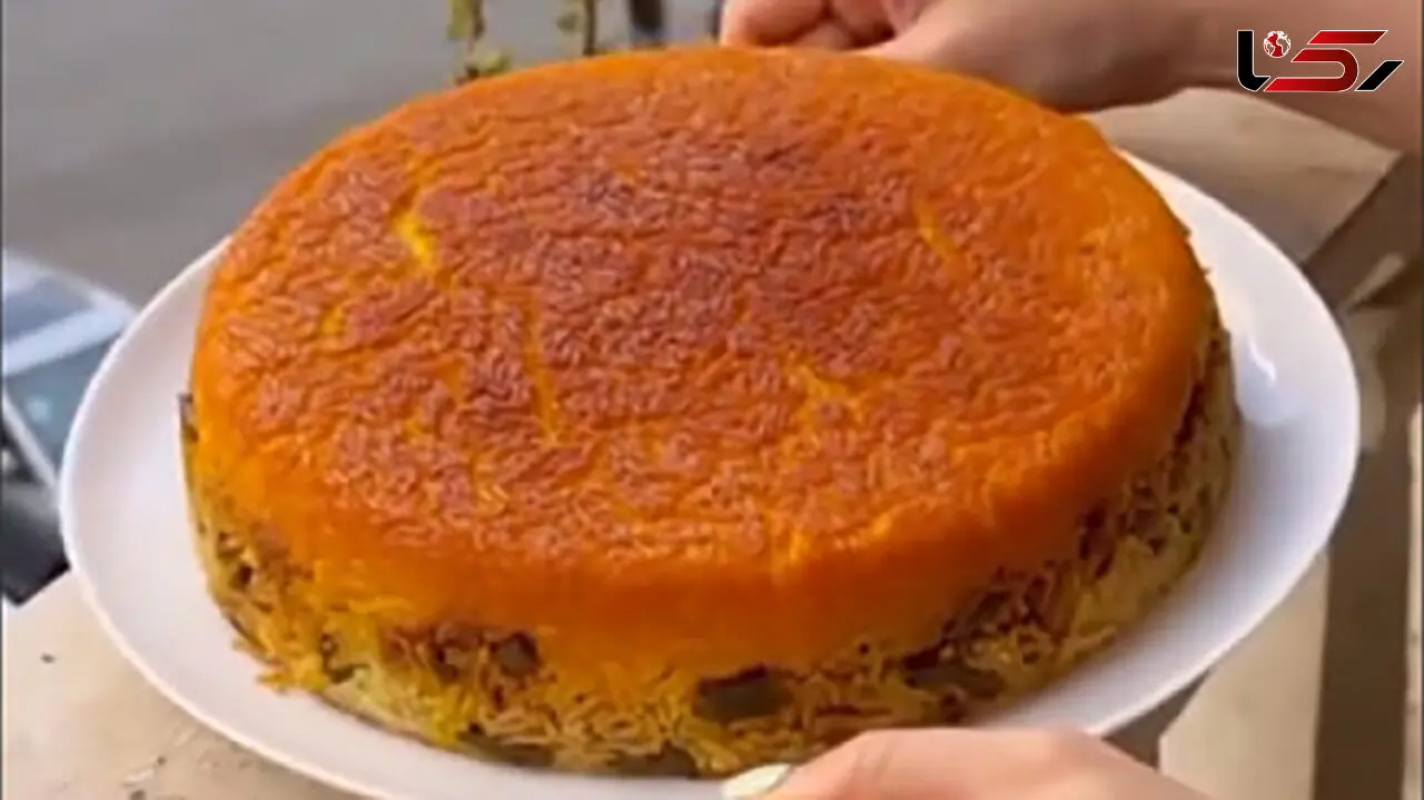 طرز تهیه ته چین لوبیاپلو مجلسی + فیلم