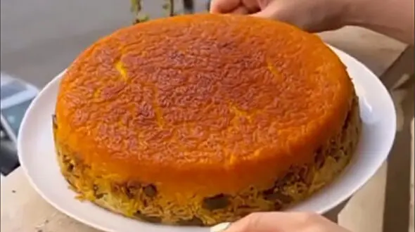 طرز تهیه ته چین لوبیاپلو مجلسی + فیلم