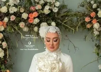 عکس های منتشر نشده از جشن عروسی  فوق شاهانه الهام حمیدی در ازدواج دومش و میهمانان ویژه از مریم امیرجلالی تا ... / از کارت عروسی و لباس عروس تا دسته گل عروس و حلقه ها ...