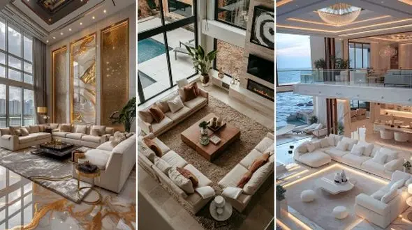 ایده‌ های دکوراسیون پذیرایی خانه‌ های بزرگ: 24 انتخاب لاکچری برای زندگی مجلل